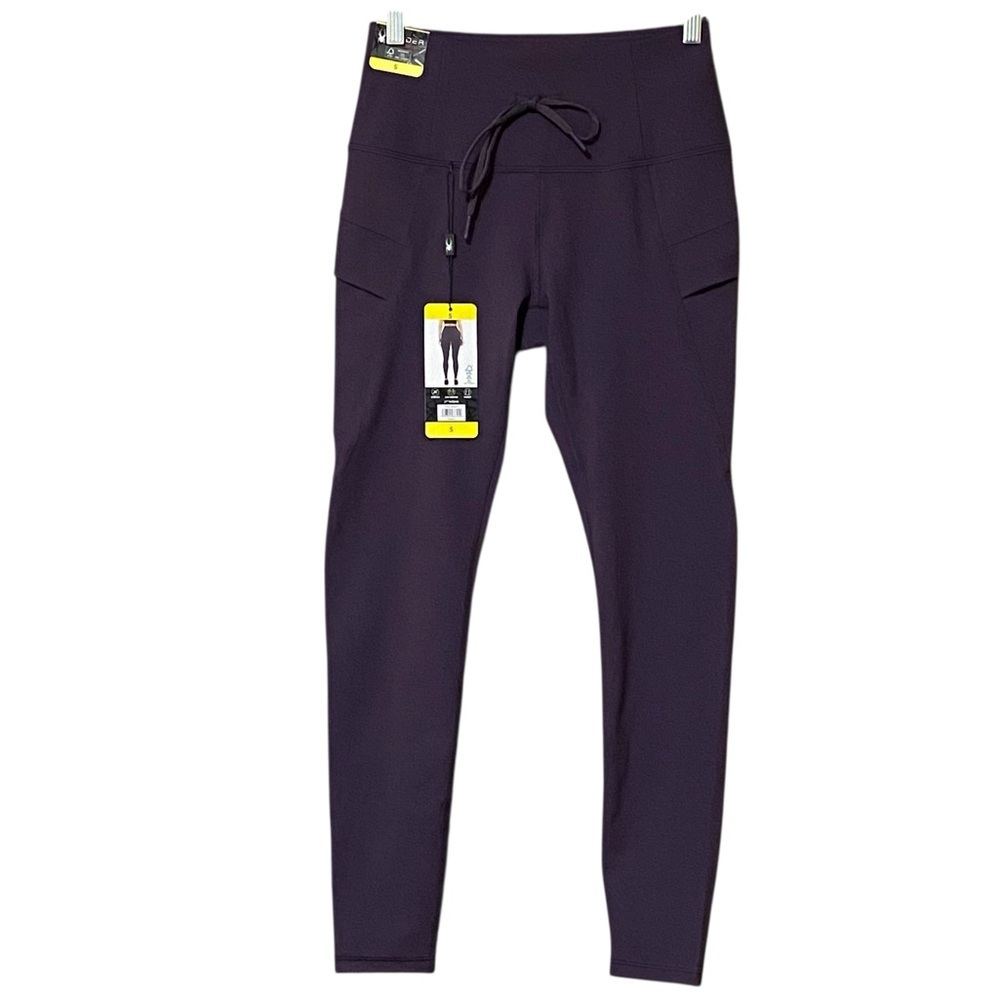 Spyder Purple High Rise Leggings S Pocket Drawstring Stretch Athleisure NWT